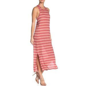 Joie Brellen Twist-Back Striped Linen Maxi Dress
